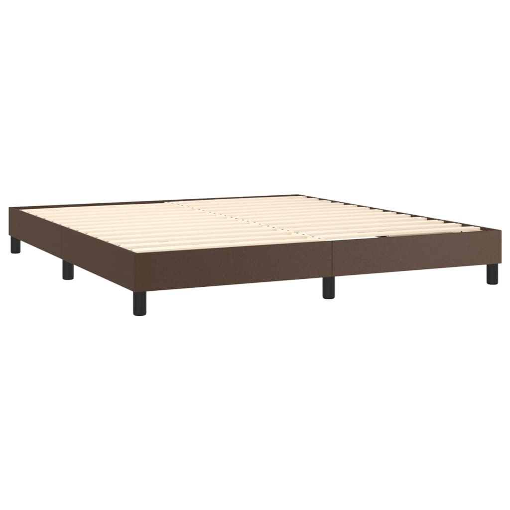 Giroletto a Molle con Materasso Marrone 180x200cm in Similpelle