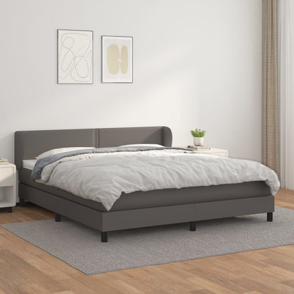 Giroletto a Molle con Materasso Grgio 180x200 cm in Similpelle