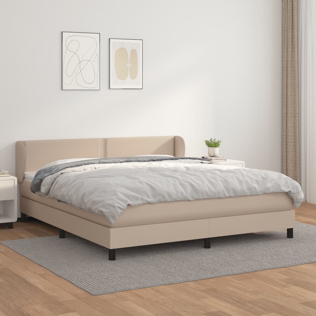 Giroletto a Molle con Materasso Cappuccino 180x200cm Similpelle