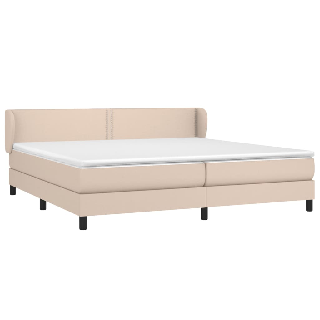 Giroletto a Molle con Materasso Cappuccino 200x200cm Similpelle