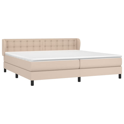 Giroletto a Molle con Materasso Cappuccino 200x200cm Similpelle