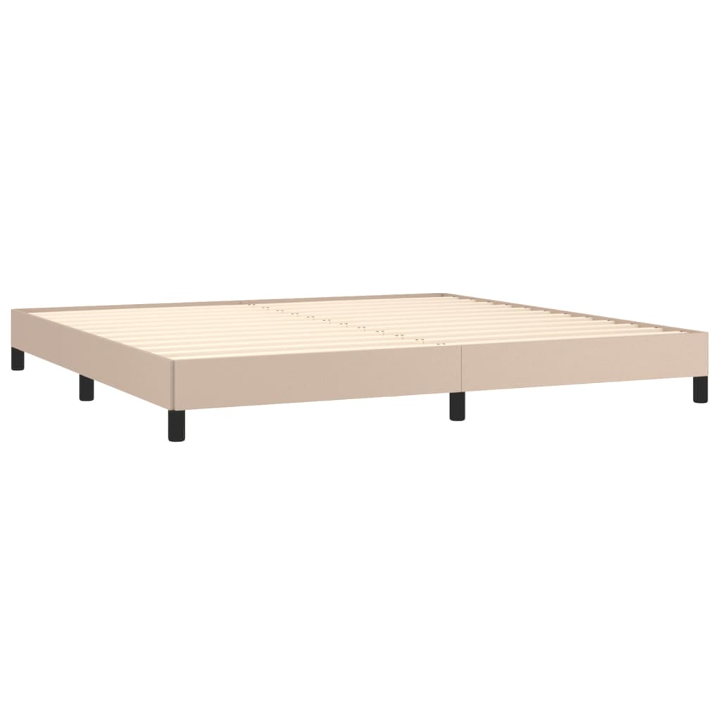 Giroletto a Molle con Materasso Cappuccino 200x200cm Similpelle