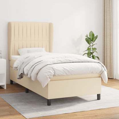 Giroletto a Molle con Materasso Crema 80x200 cm inTessuto