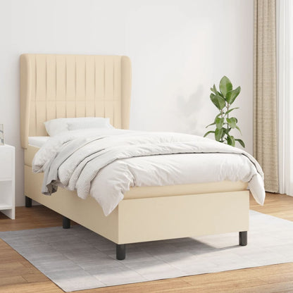 Giroletto a Molle con Materasso Crema 90x190 cm in Tessuto