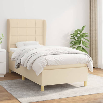Giroletto a Molle con Materasso Crema 80x200 cm inTessuto