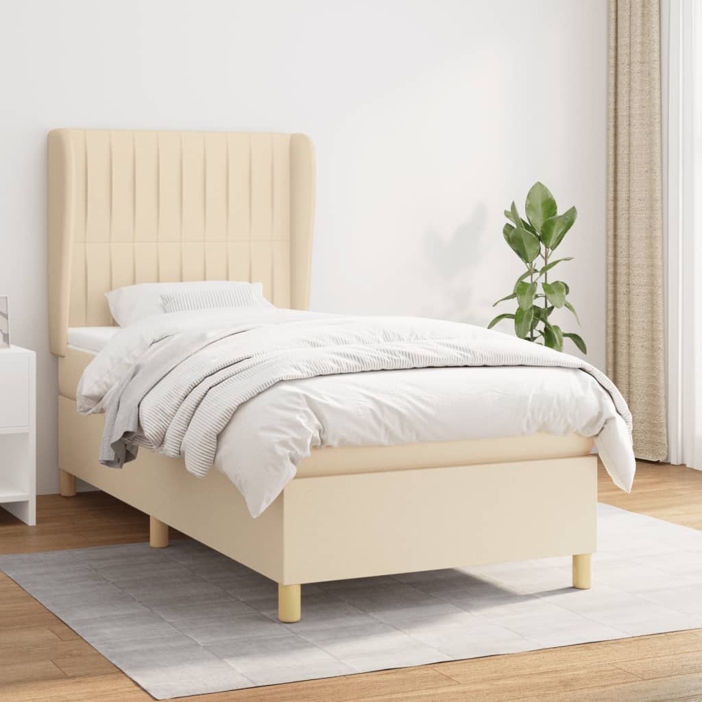 Giroletto a Molle con Materasso Crema 80x200 cm inTessuto