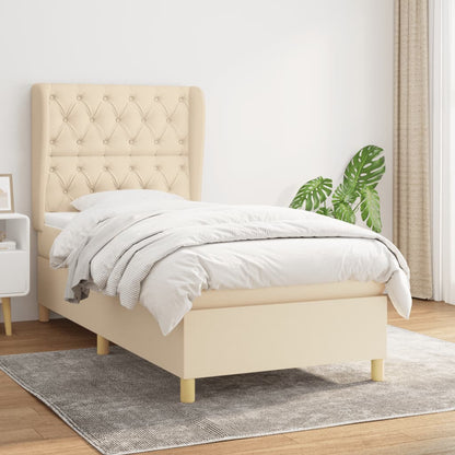 Giroletto a Molle con Materasso Crema 80x200 cm inTessuto