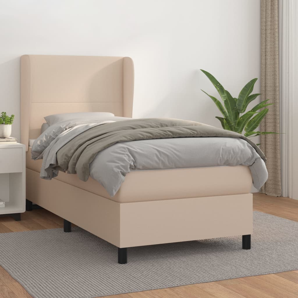 Giroletto a Molle con Materasso Cappuccino 80x200 cm Similpelle