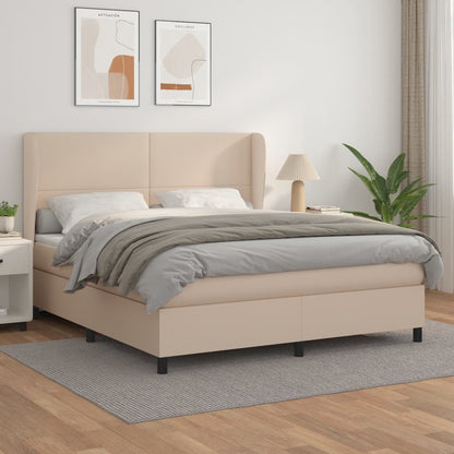 Giroletto a Molle con Materasso Cappuccino 160x200cm Similpelle