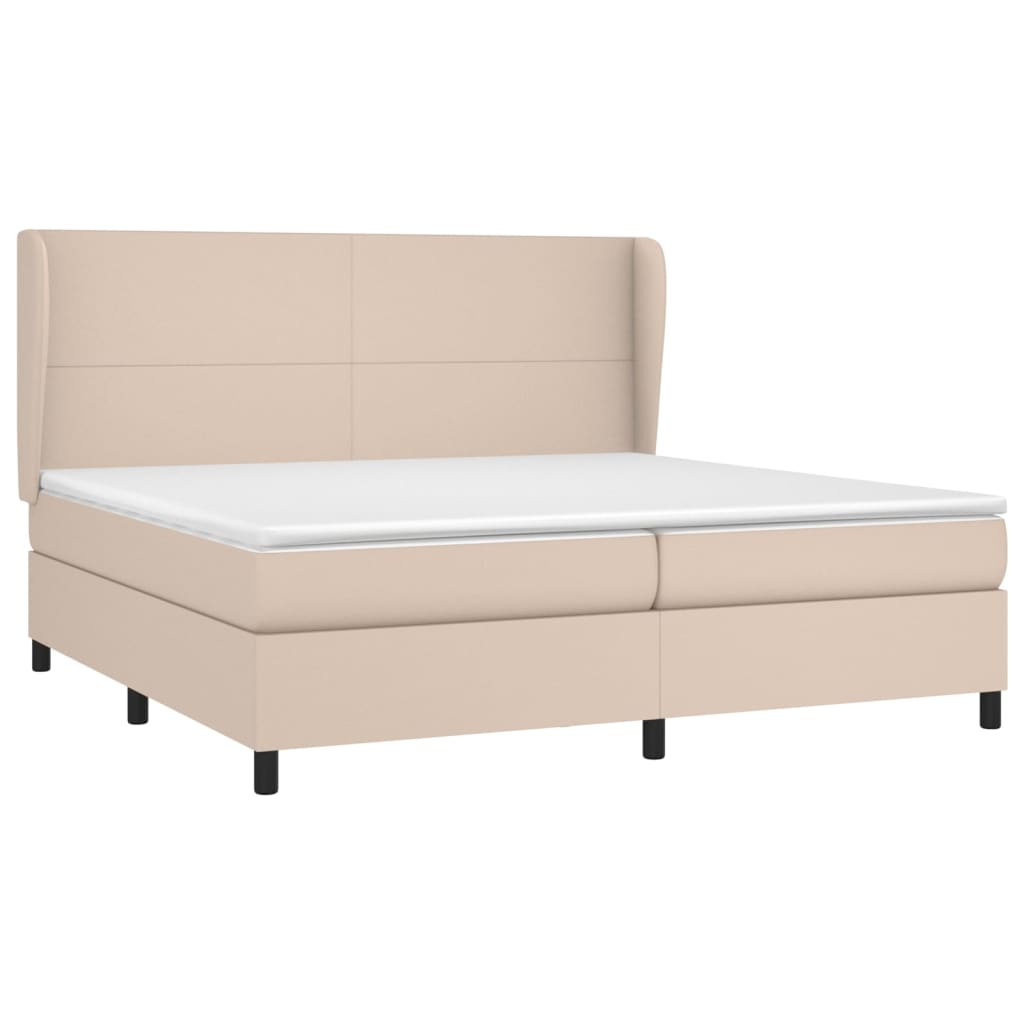 Giroletto a Molle con Materasso Cappuccino 200x200cm Similpelle