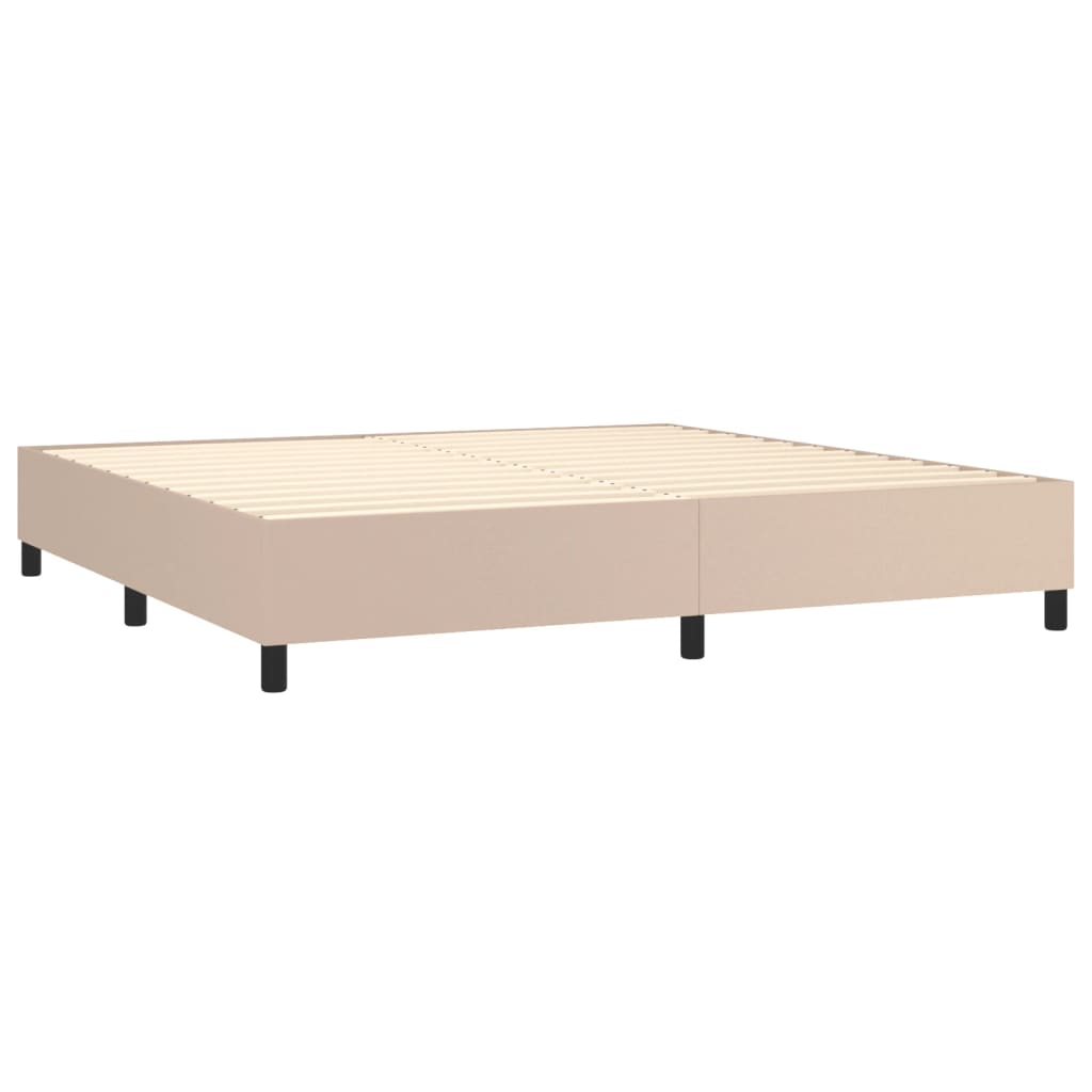 Giroletto a Molle con Materasso Cappuccino 200x200cm Similpelle