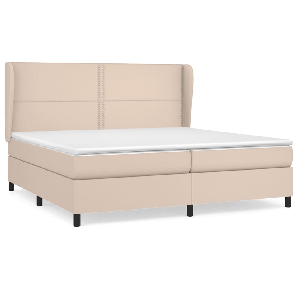 Giroletto a Molle con Materasso Cappuccino 200x200cm Similpelle