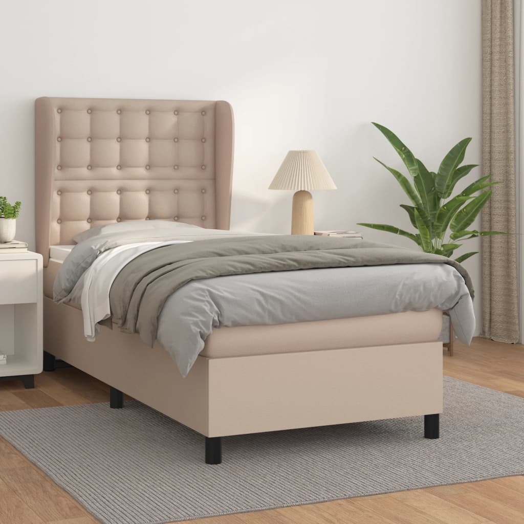 Giroletto a Molle con Materasso Cappuccino 90x190 cm Similpelle
