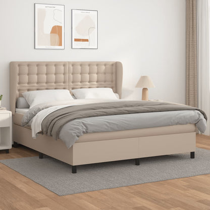 Giroletto a Molle con Materasso Cappuccino 160x200cm Similpelle