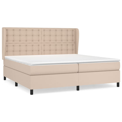 Giroletto a Molle con Materasso Cappuccino 200x200cm Similpelle