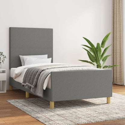 Giroletto senza Materasso Grigio Scuro 90x200 cm Tessuto