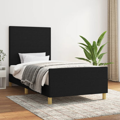 Giroletto senza Materasso Nero 90x200 cm in Tessuto