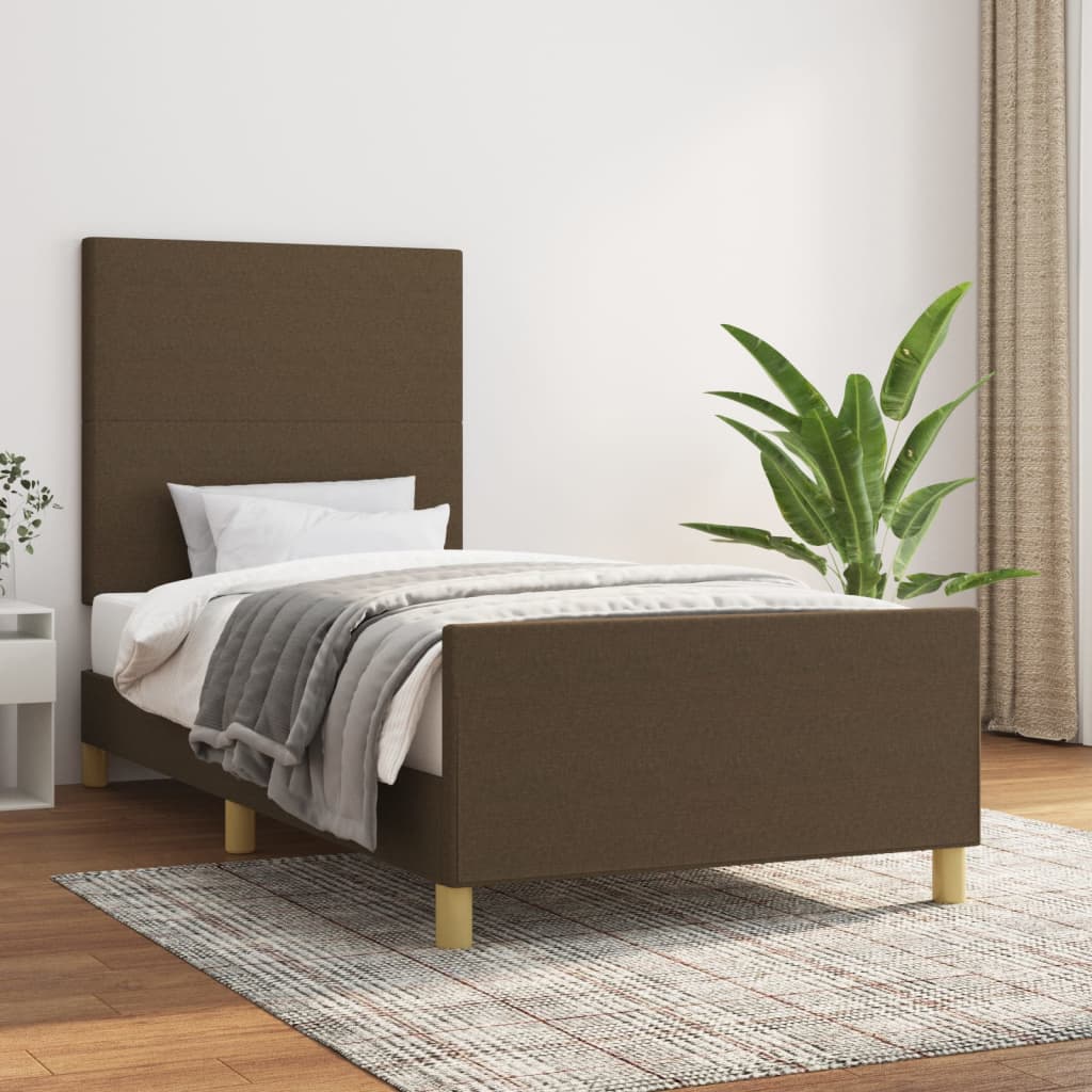 Giroletto senza Materasso Marrone Scuro 90x200 cm Tessuto