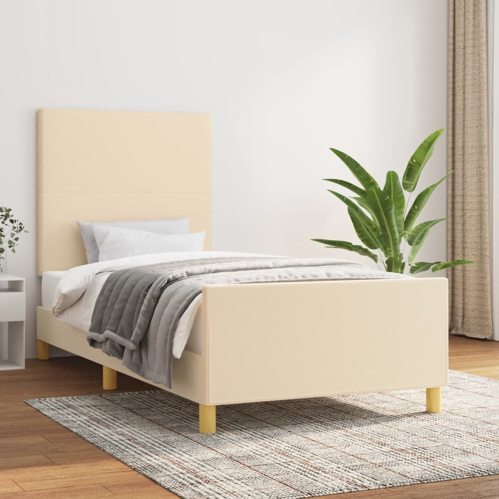 Giroletto senza Materasso Crema 90x200 cm in Tessuto