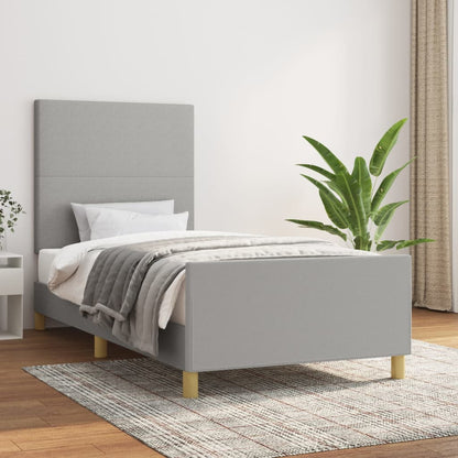 Giroletto senza Materasso Grigio Chiaro 100x200 cm Tessuto