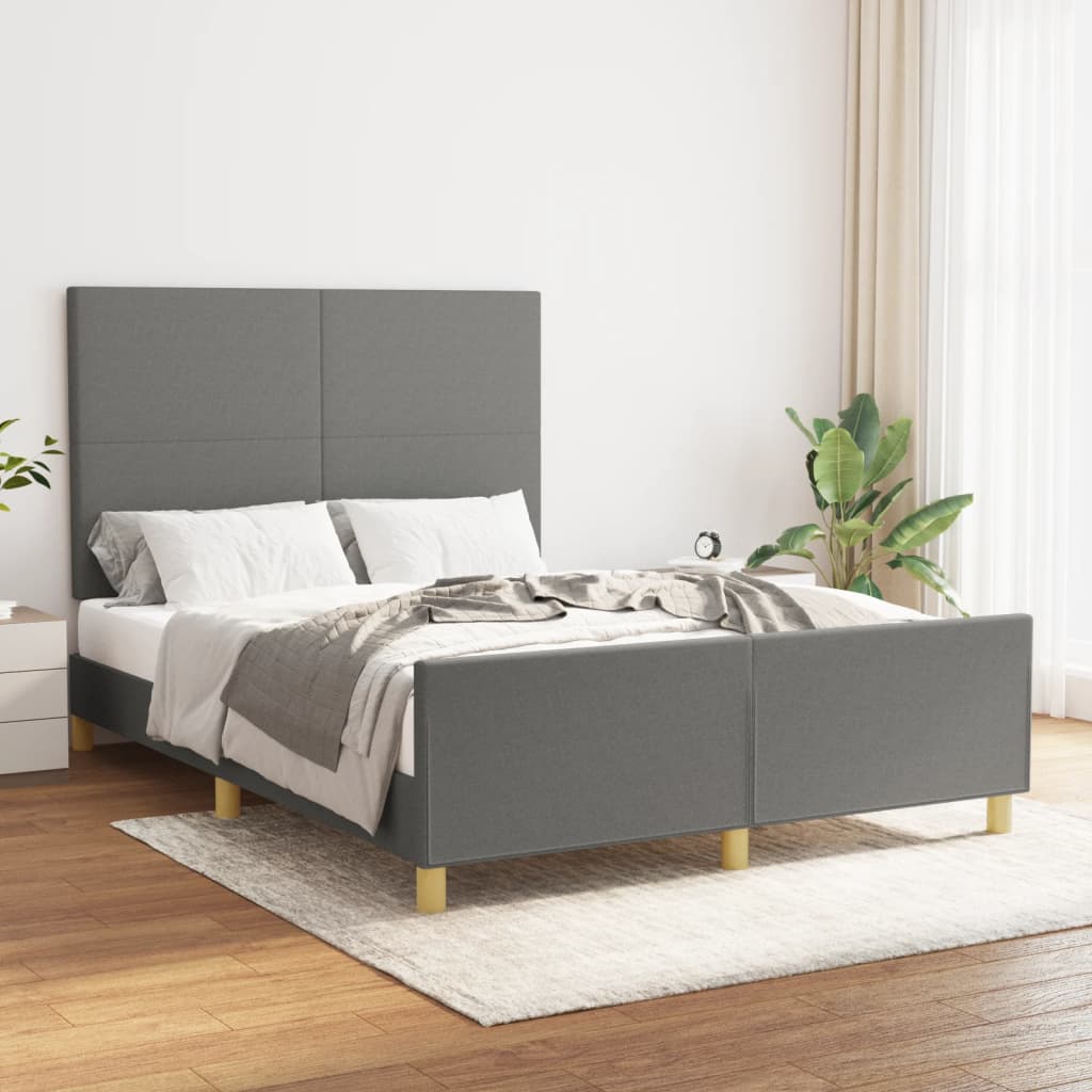 Giroletto senza Materasso Grigio Scuro 140x190 cm Tessuto