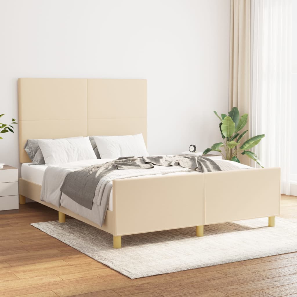 Giroletto senza Materasso Crema 140x200 cm in Tessuto