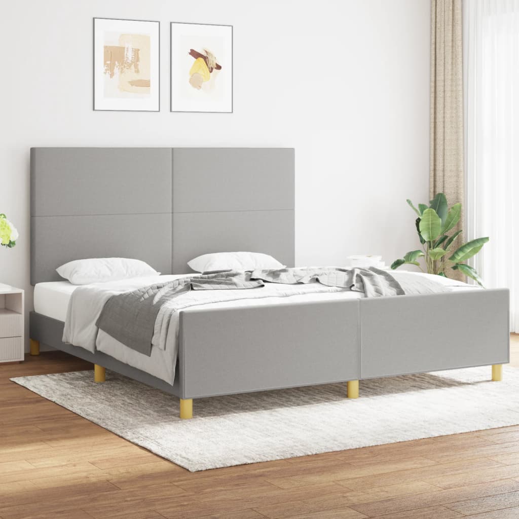 Giroletto senza Materasso Grigio Chiaro 180x200 cm Tessuto