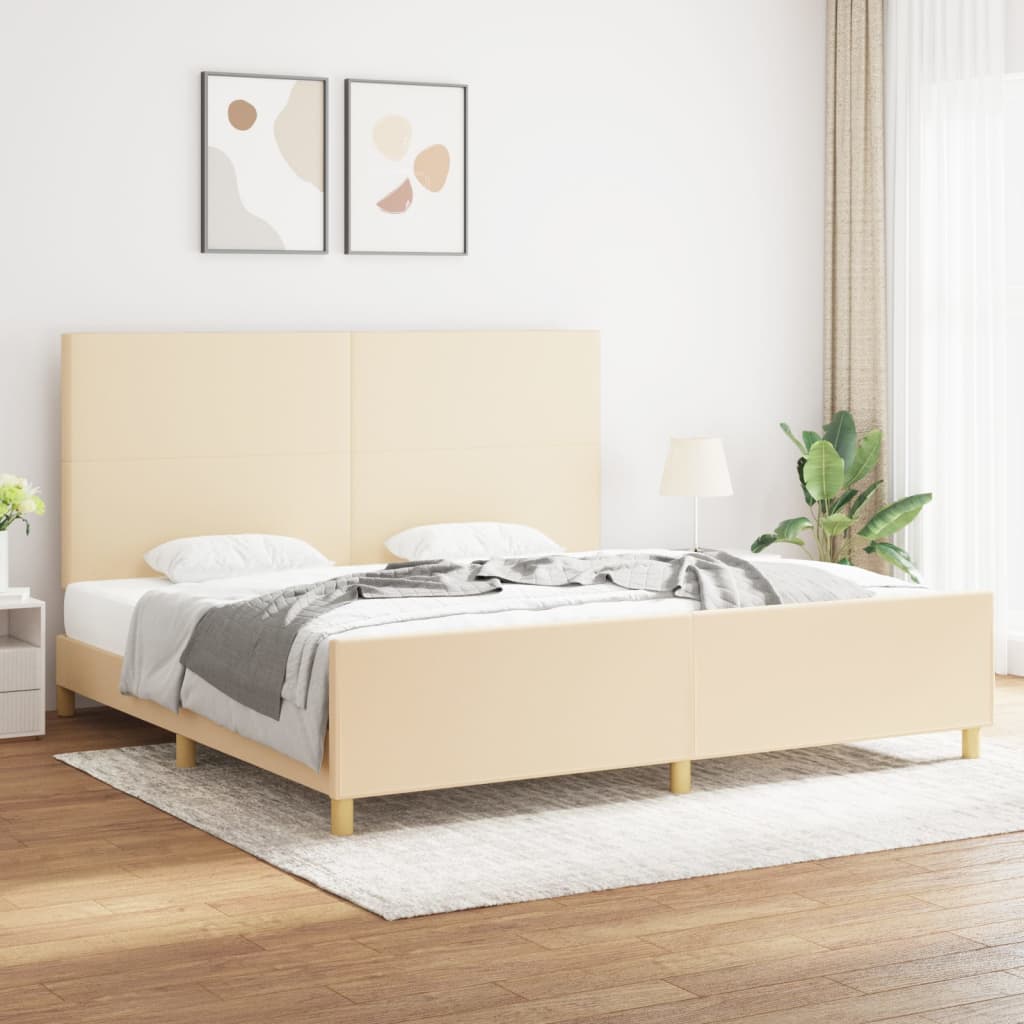 Giroletto senza Materasso Crema 200x200 cm in Tessuto