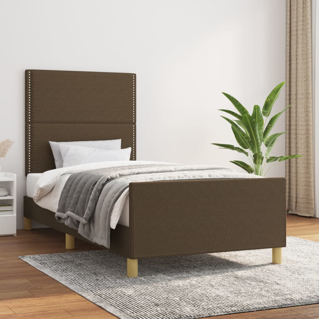 Giroletto senza Materasso Marrone Scuro 90x190 cm Tessuto