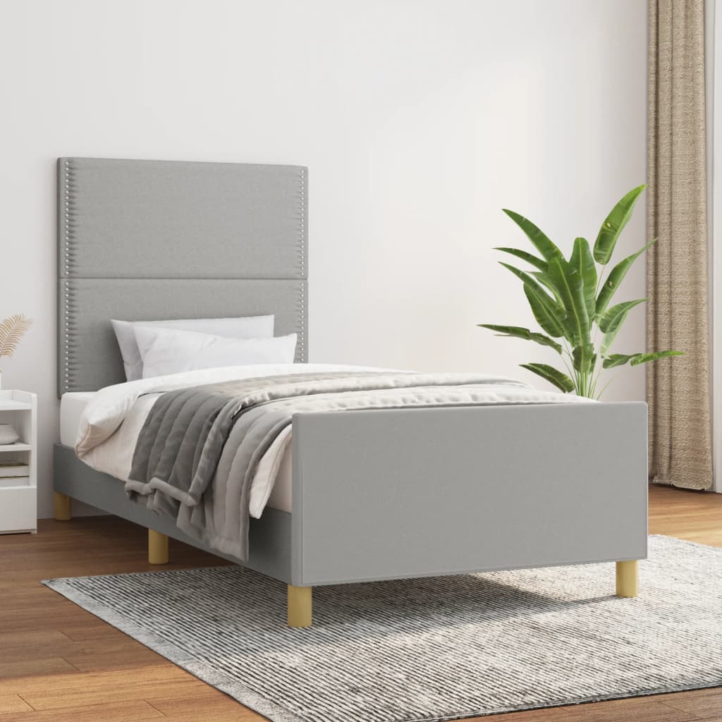 Giroletto senza Materasso Grigio Chiaro 90x200 cm Tessuto
