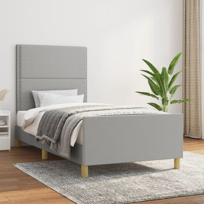 Giroletto senza Materasso Grigio Chiaro 90x200 cm Tessuto