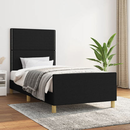Giroletto senza Materasso Nero 90x200 cm in Tessuto