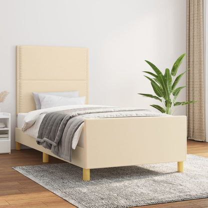 Giroletto senza Materasso Crema 90x200 cm in Tessuto