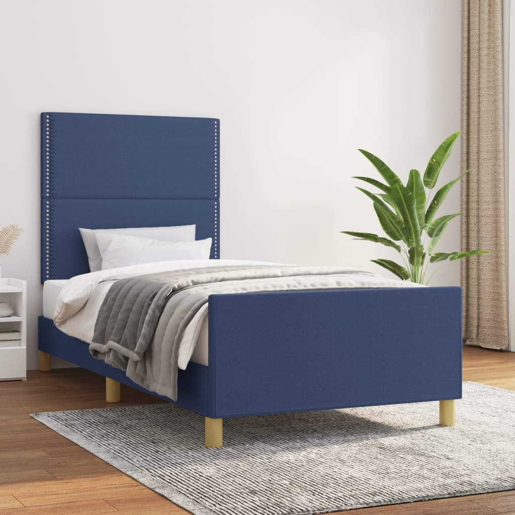 Giroletto senza Materasso Blu 100x200 cm in Tessuto