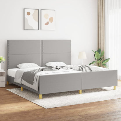 Giroletto senza Materasso Grigio Chiaro 200x200 cm Tessuto