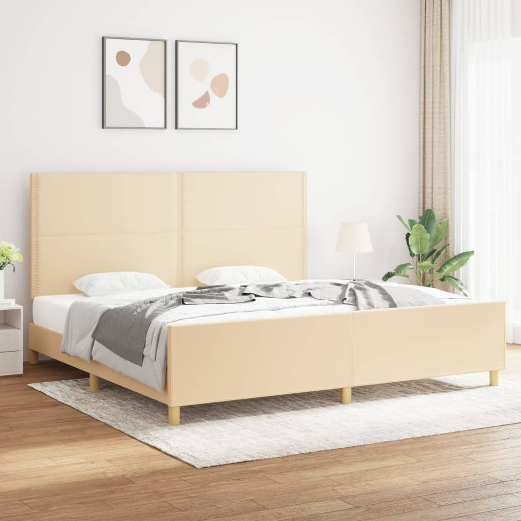 Giroletto senza Materasso Crema 200x200 cm in Tessuto