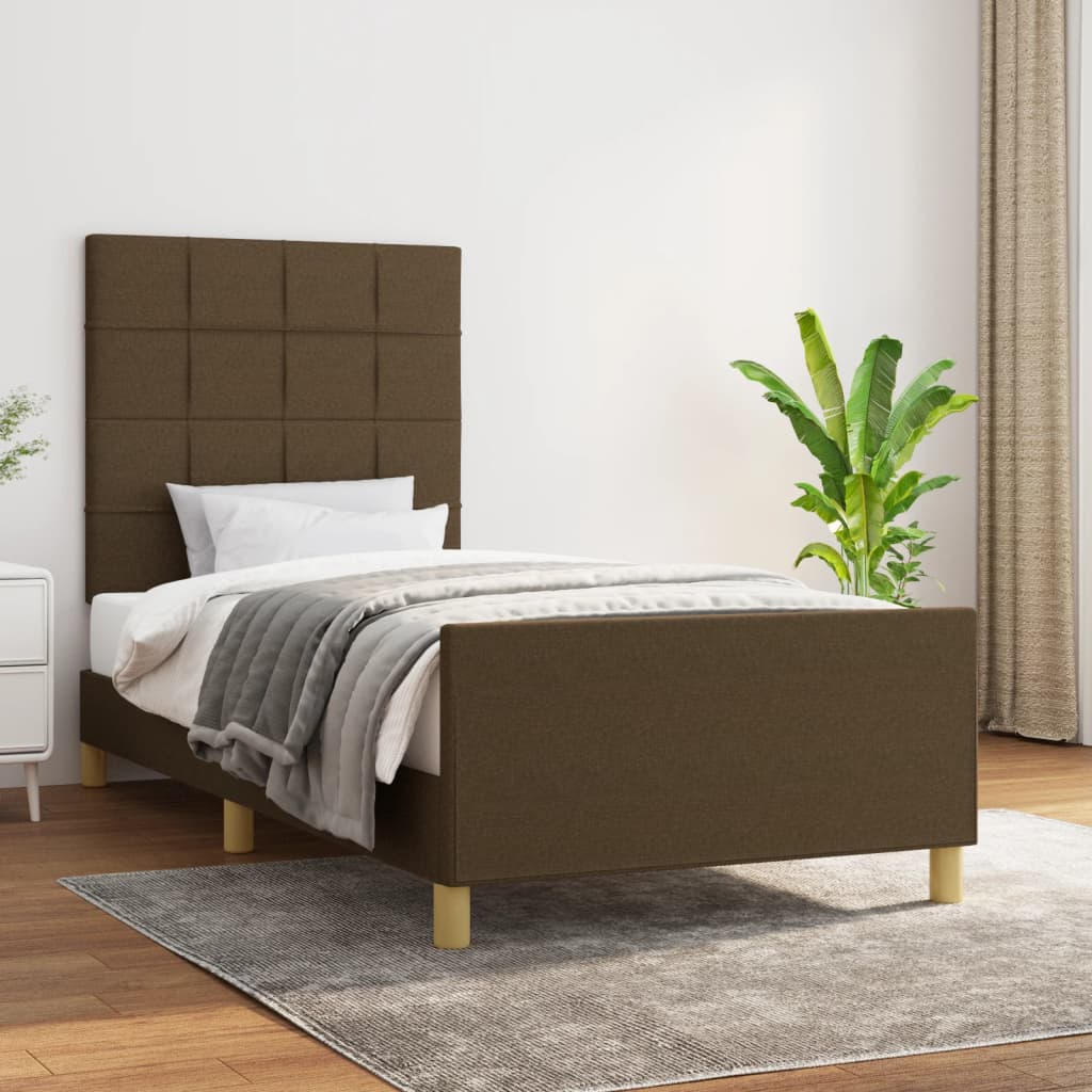 Giroletto senza Materasso Marrone Scuro 90x190 cm Tessuto