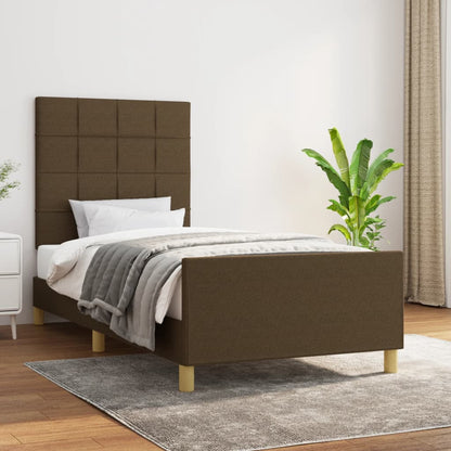 Giroletto senza Materasso Marrone Scuro 90x190 cm Tessuto