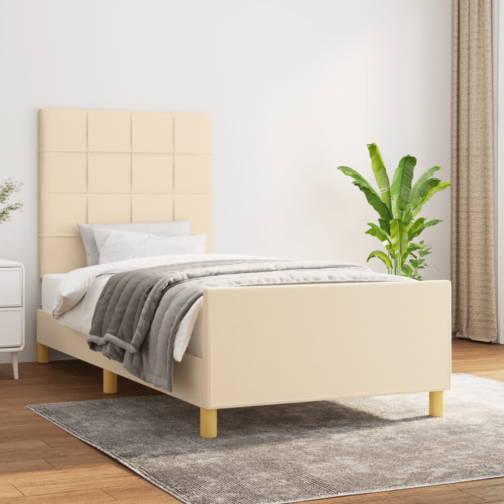 Giroletto senza Materasso Crema 90x190 cm in Tessuto