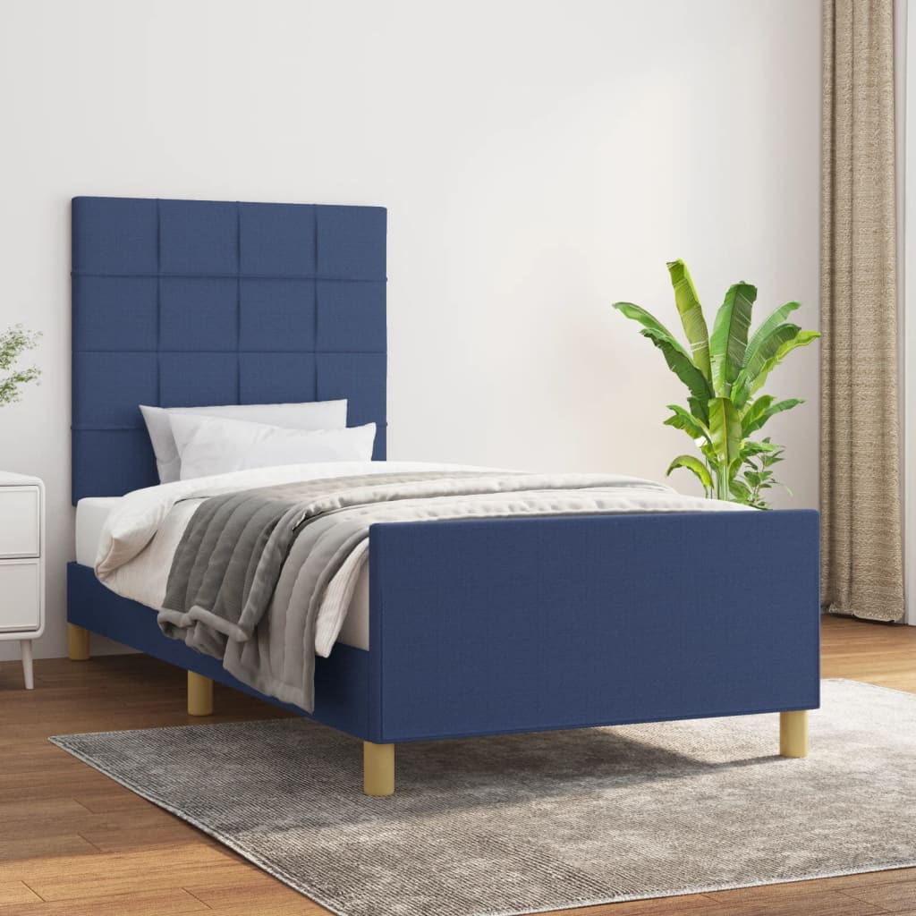 Giroletto senza Materasso Blu 90x190 cm in Tessuto