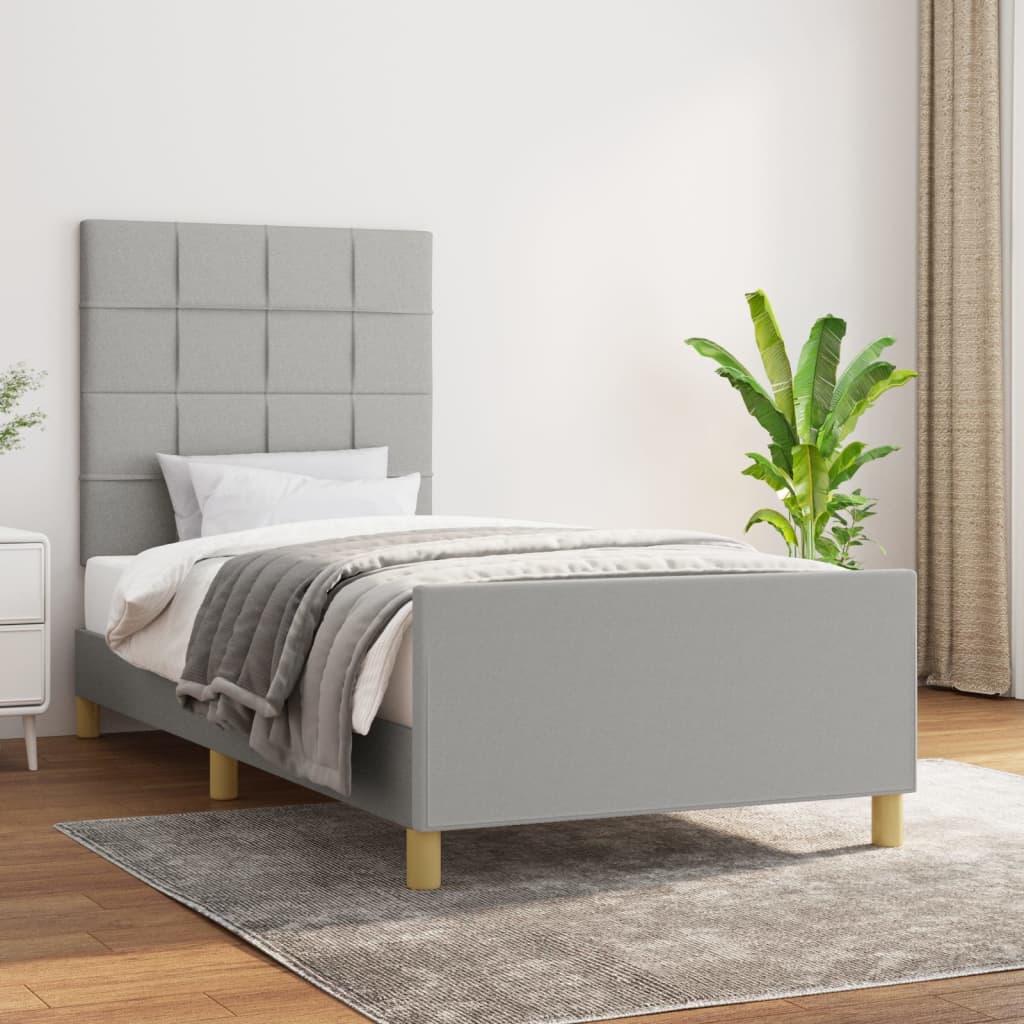 Giroletto senza Materasso Grigio Chiaro 90x200 cm Tessuto