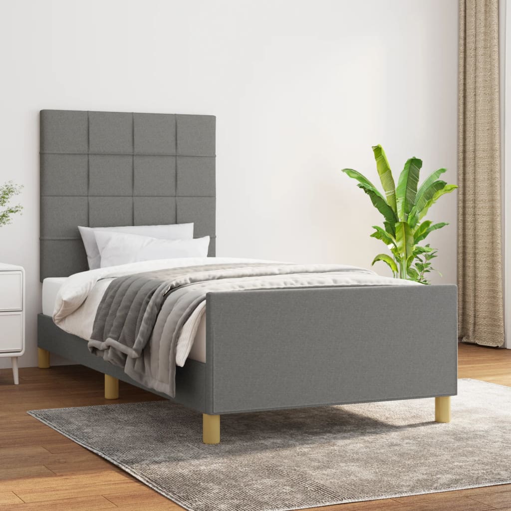 Giroletto senza Materasso Grigio Scuro 90x200 cm Tessuto
