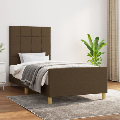 Giroletto senza Materasso Marrone Scuro 100x200 cm Tessuto