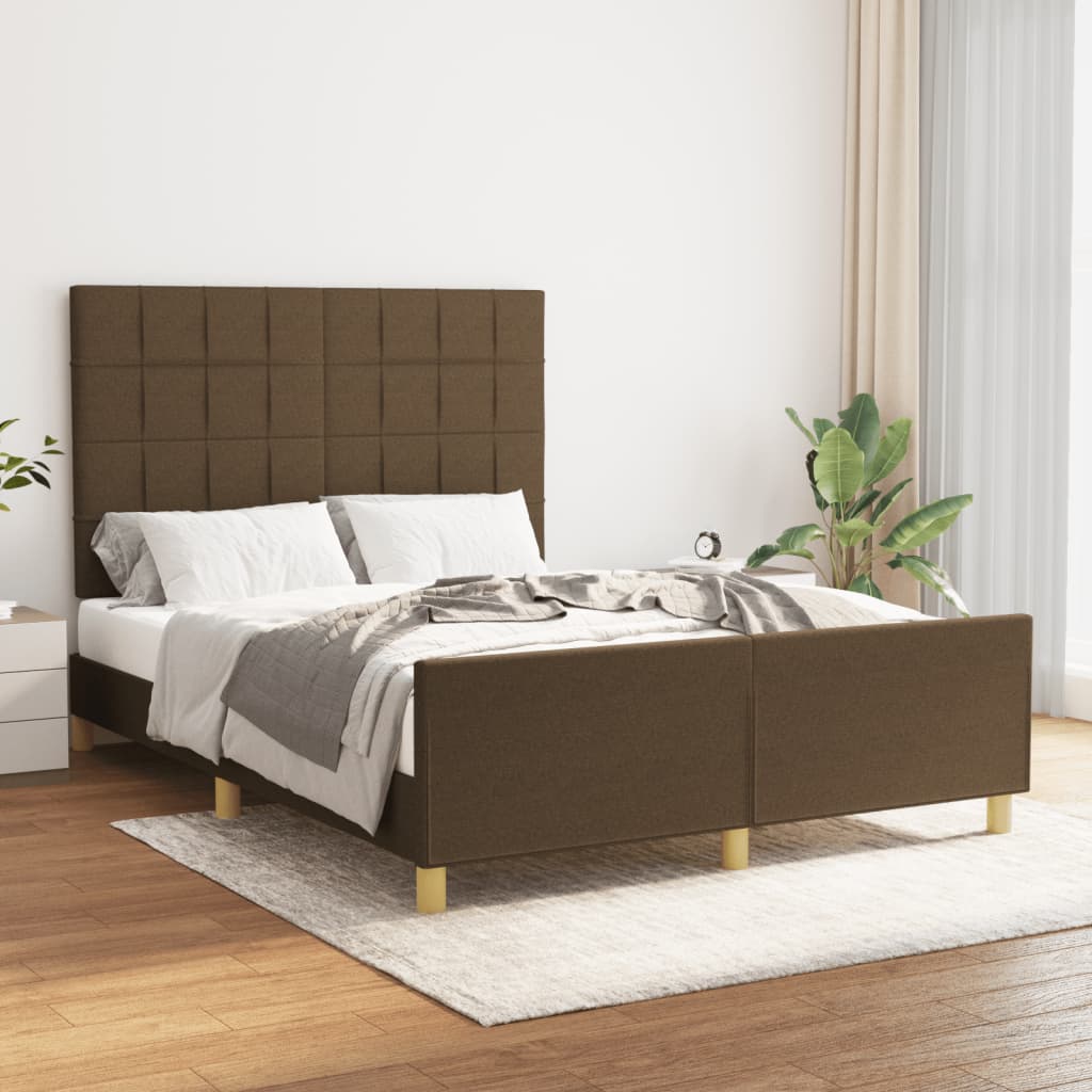 Giroletto senza Materasso Marrone Scuro 140x190 cm Tessuto