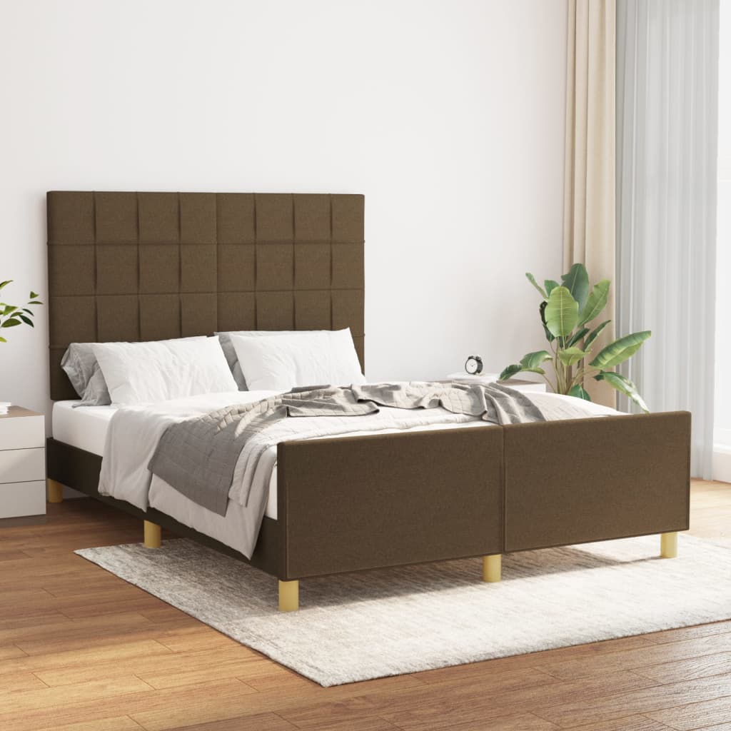 Giroletto senza Materasso Marrone Scuro 140x200 cm Tessuto