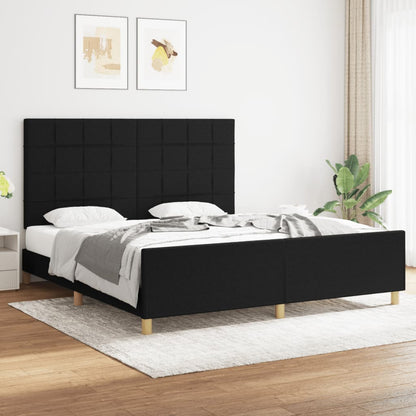 Giroletto senza Materasso Nero 180x200 cm in Tessuto