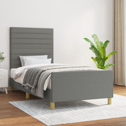 Giroletto senza Materasso Grigio Scuro 90x190 cm Tessuto