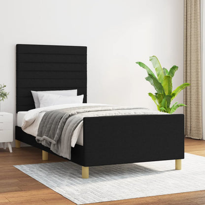 Giroletto senza Materasso Nero 90x190 cm in Tessuto