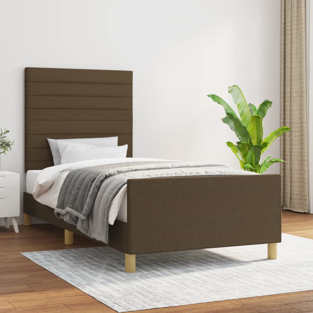 Giroletto senza Materasso Marrone Scuro 90x190 cm Tessuto