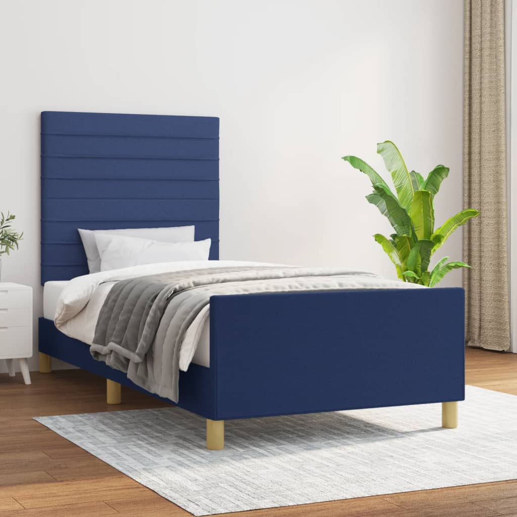 Giroletto senza Materasso Blu 90x190 cm in Tessuto